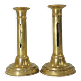 Pair of old candle holders brass vintage candle