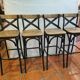 Set of 4 Industrial bar stool made of iron and wood