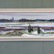 Peinture à l’huile de paysage moderne suédoise moderne du milieu du siècle Vintage Expressive Paysage, encadré