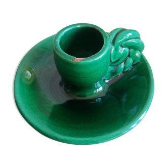 Vallauris hand candle holder green - vintage