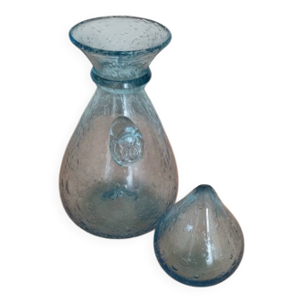 Glass carafe BIOT sky blue