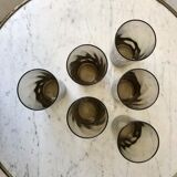 Set of 6 glasses smoked long drink 70s