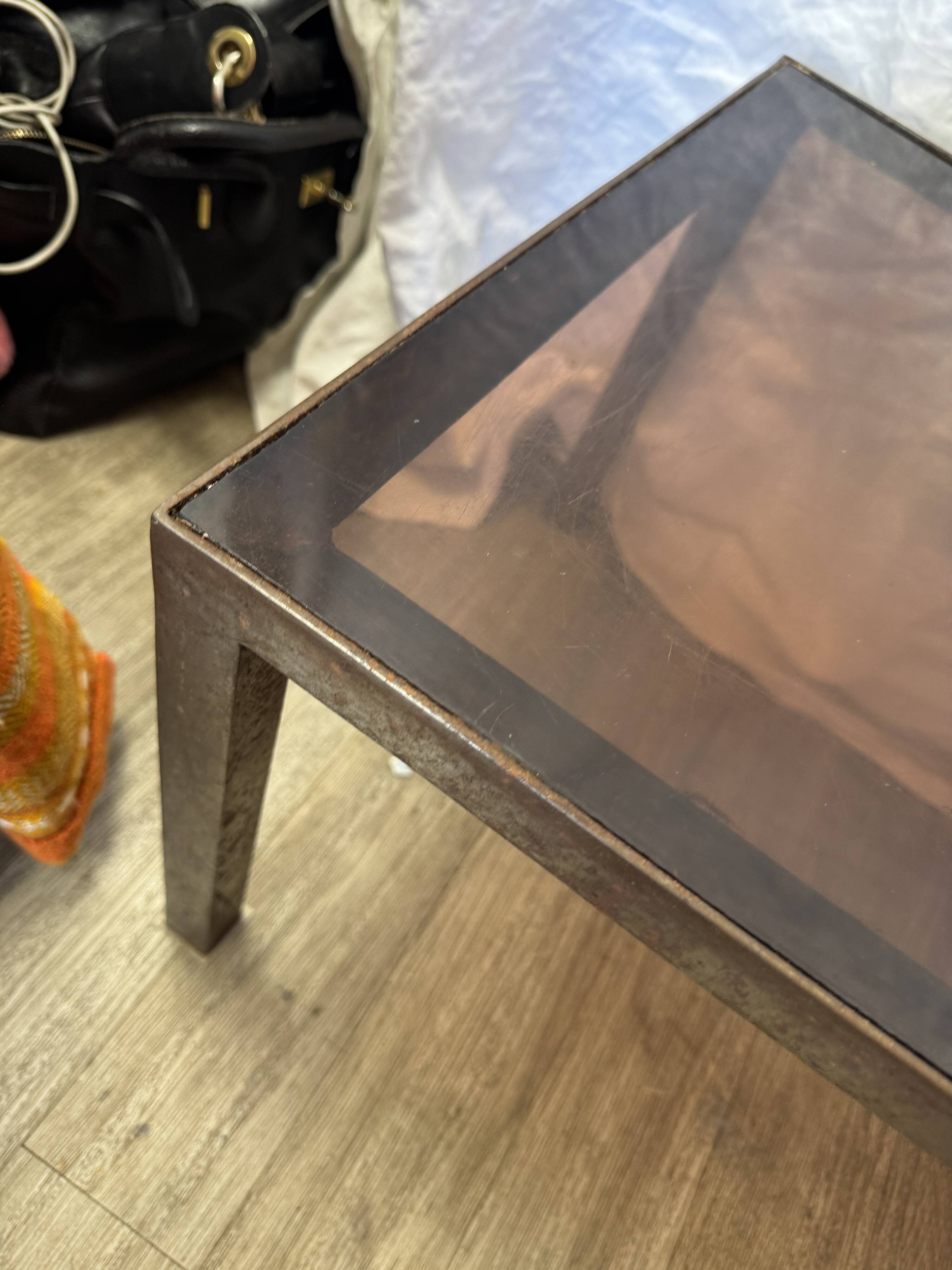 Glass coffee table