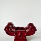 Pair of large burgundy ceramic candlesticks, 1950