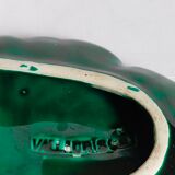 Duo of leaf cups in green slurry from Vintage Vallauris