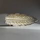 Large vintage bowl in the shape of a leaf in silver metal with gold details - Mid-Century design Italy 1970s