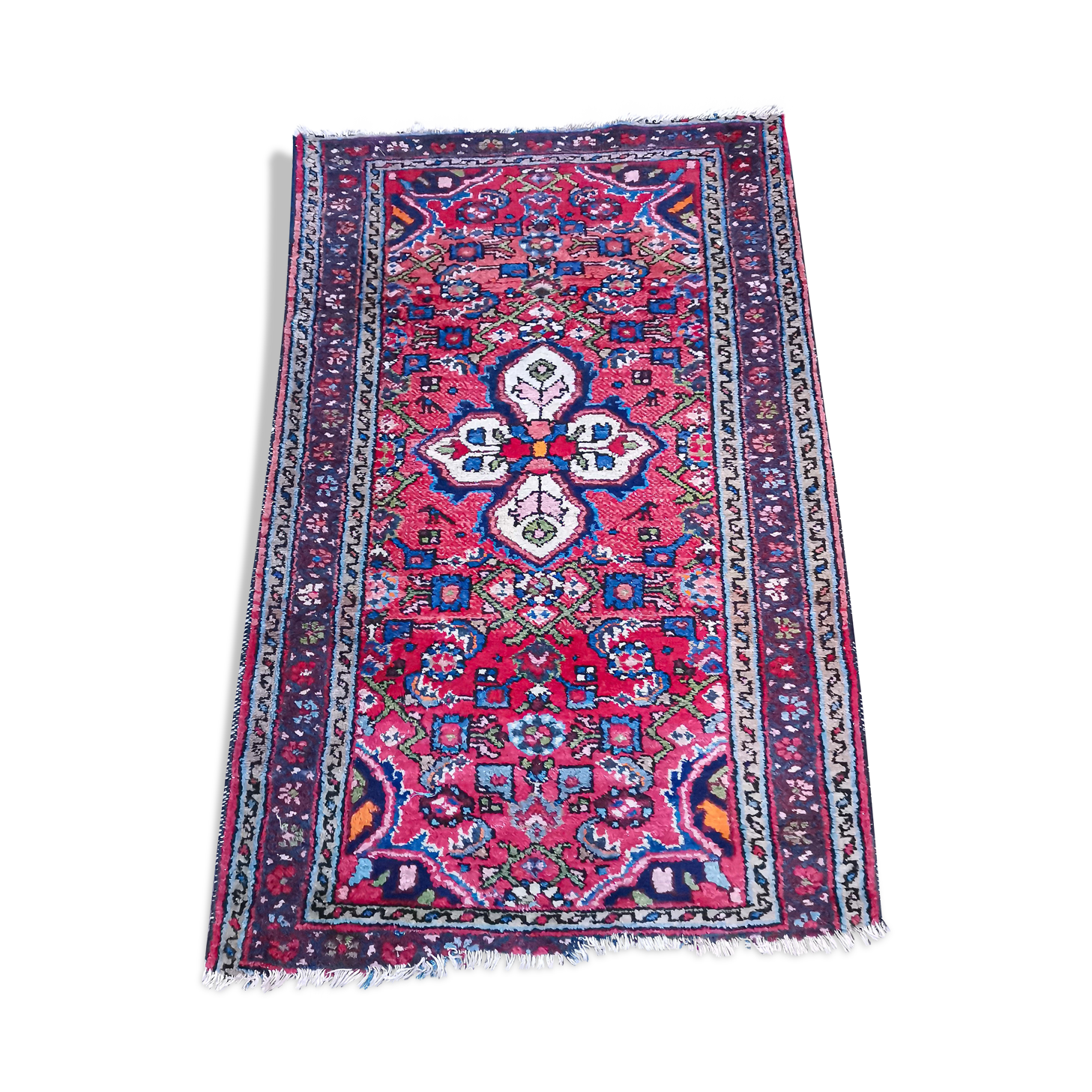 Hamadan vintage handmade oriental carpet 126 x 80 cm