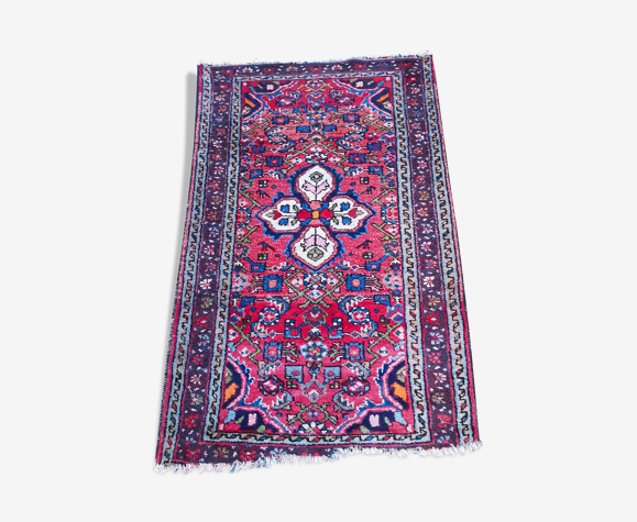 Tapis d'orient fait main vintage persan Hamadan 126 X 80 cm
