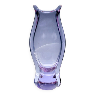 Vase en verre alexandrite de Bohême par Miroslav Klinger, années 1960