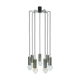 Vintage suspension lamp in chrome metal and glass 1970