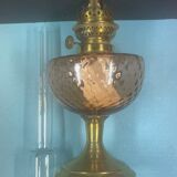 Oil lamp, cathedral glass old pink 48 cm