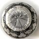 Black Bohemian crystal ball vase engraved with pampers