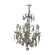 Bronze and crystal chandelier with six arms of light