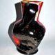 VALLAURIS ceramics Black and red enamelled vase with handle VINTAGE 1950-1960