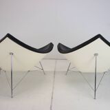 Set of Two Leather Original George Nelson Coconut Chairs, Vitra