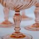 Ensemble de six verres, coupes à pieds rosaline d'arcoroc luminarc