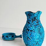 Mid-Century Blue Ceramics by Charles Cart ¨Emaux des Glaciers¨, France, 1960s