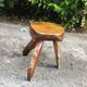 Brutalistic solid wood table and stools