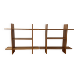 Pair of shelves/bookcases in elm by Roland Haeusler for Maison Regain.