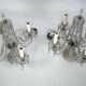 Lampes de table en cristal Maria Theresa avec candélabres. Ensemble de deux. Italie, années 1940.
