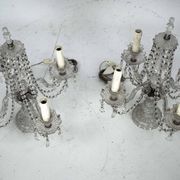 Maria Theresa Crystal Candelabra Table Lamps. Set of two. Italy 1940s