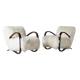 Pair of Jindrich Halabala H 269 lounge chairs in mongolian sheepskin
