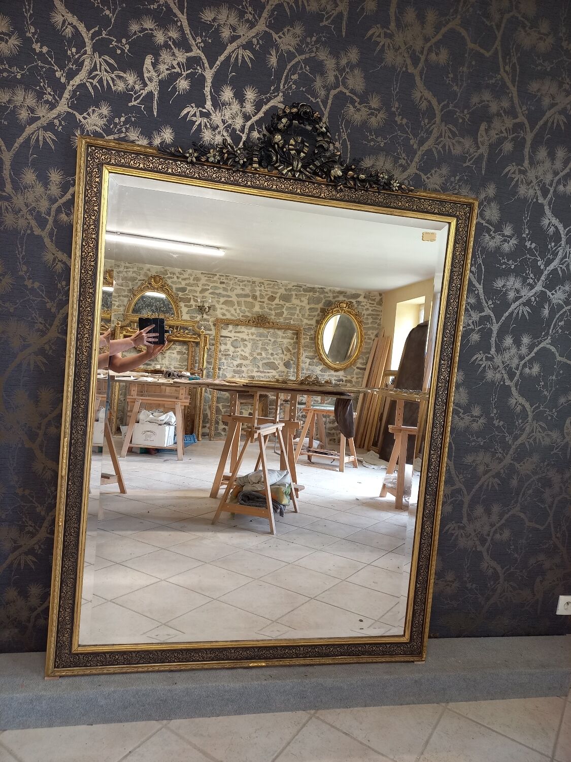 Napoleon III period mirror 178 x 126