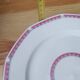 Art Deco dessert plates in pink Limoges porcelain