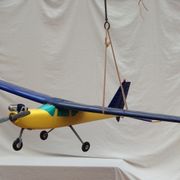 Model airplane circa 1980 years with gasoline engine in plastic dimension H-25cm- L-105- Pr-170