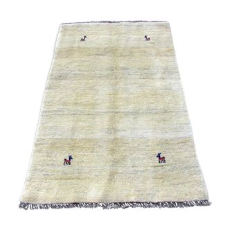 Vintage persian gabbeh handmade carpet 101cm x 150cm 1970s - 1q0018