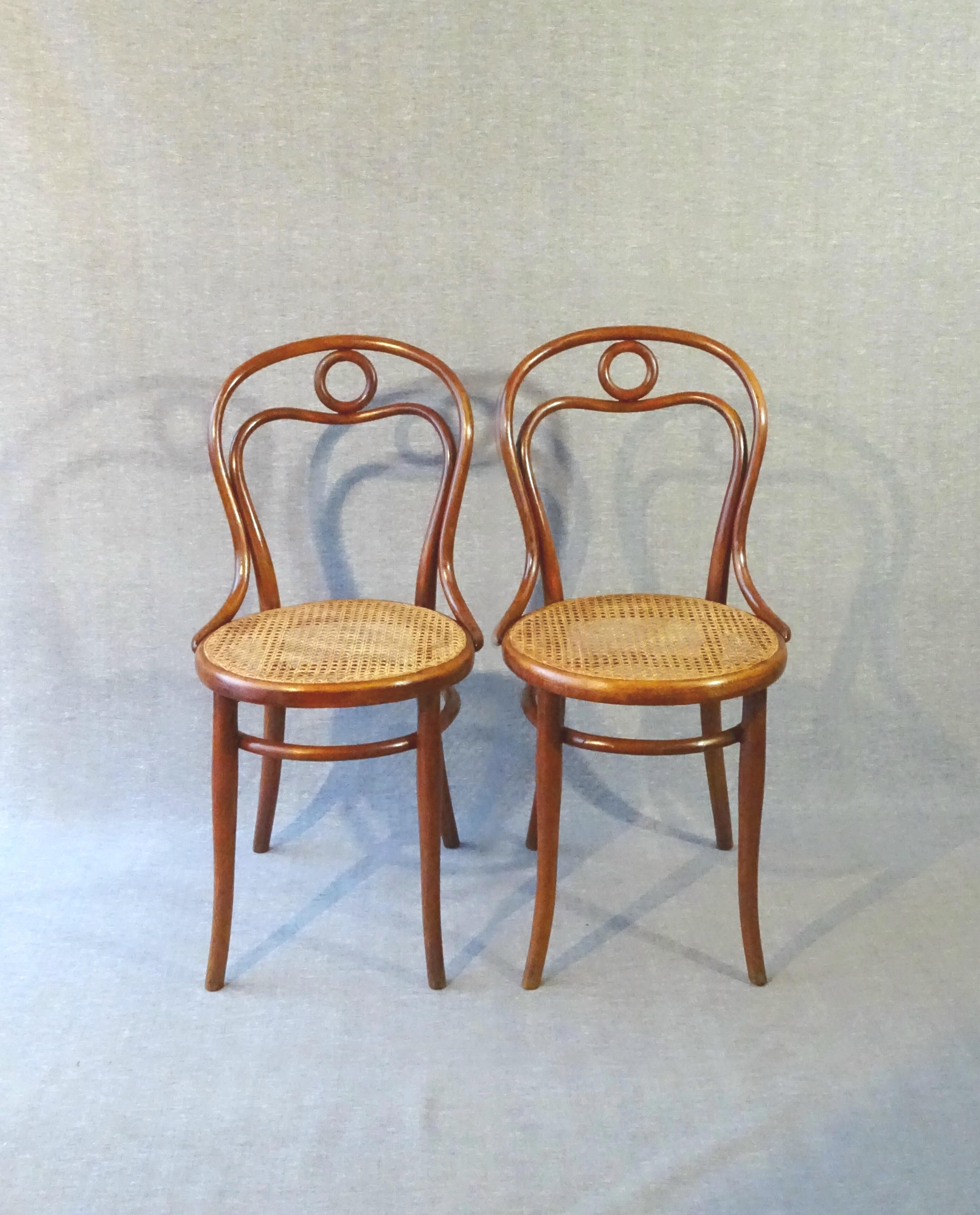Set of 4 chairs THONET N°31, circa 1880, new cannages