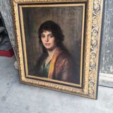 Oil on canvas painting with its beautiful original frame by Fernande Hortense Cécile de MERTENS