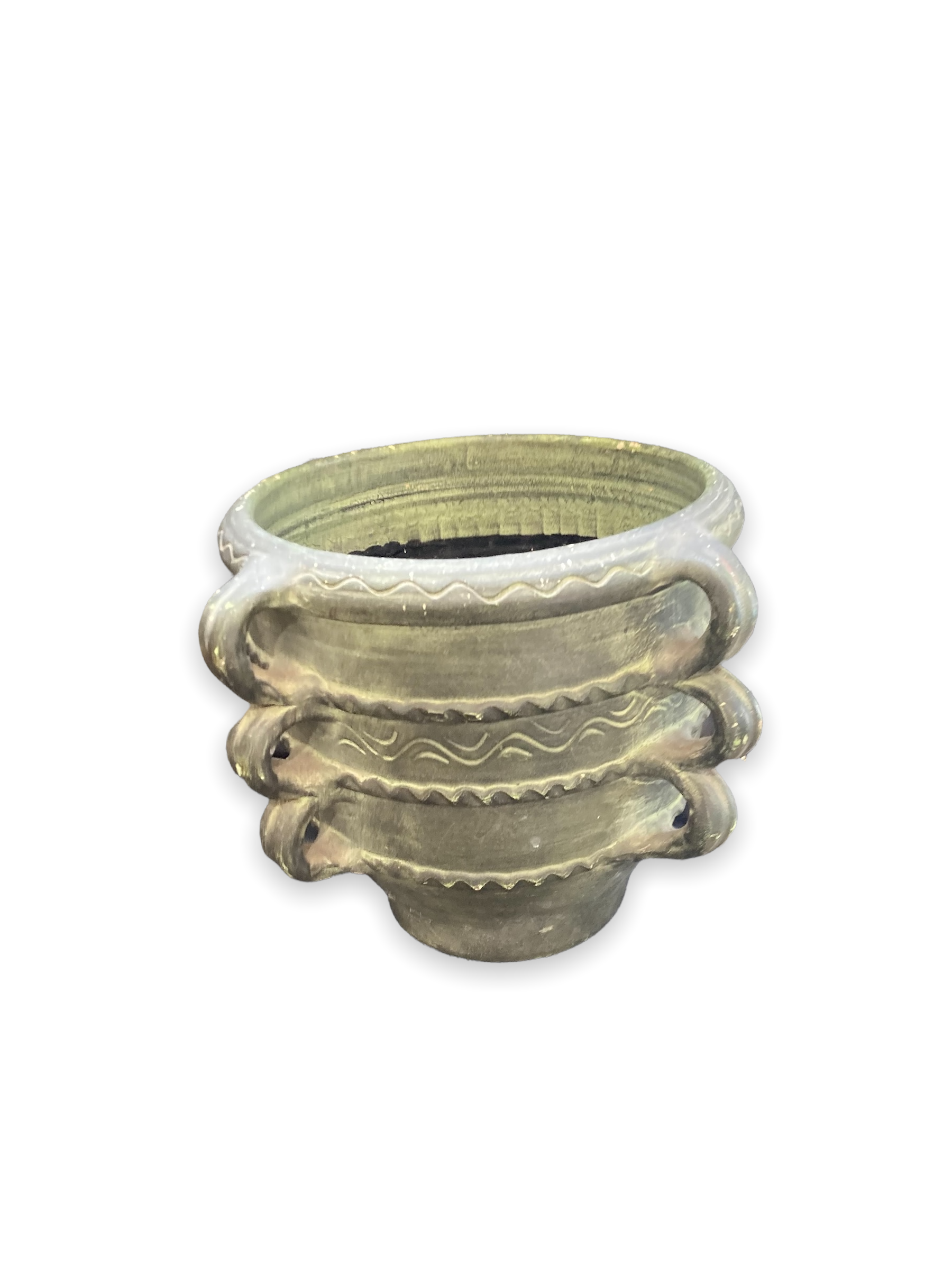 Terracotta pot cache patina bronze