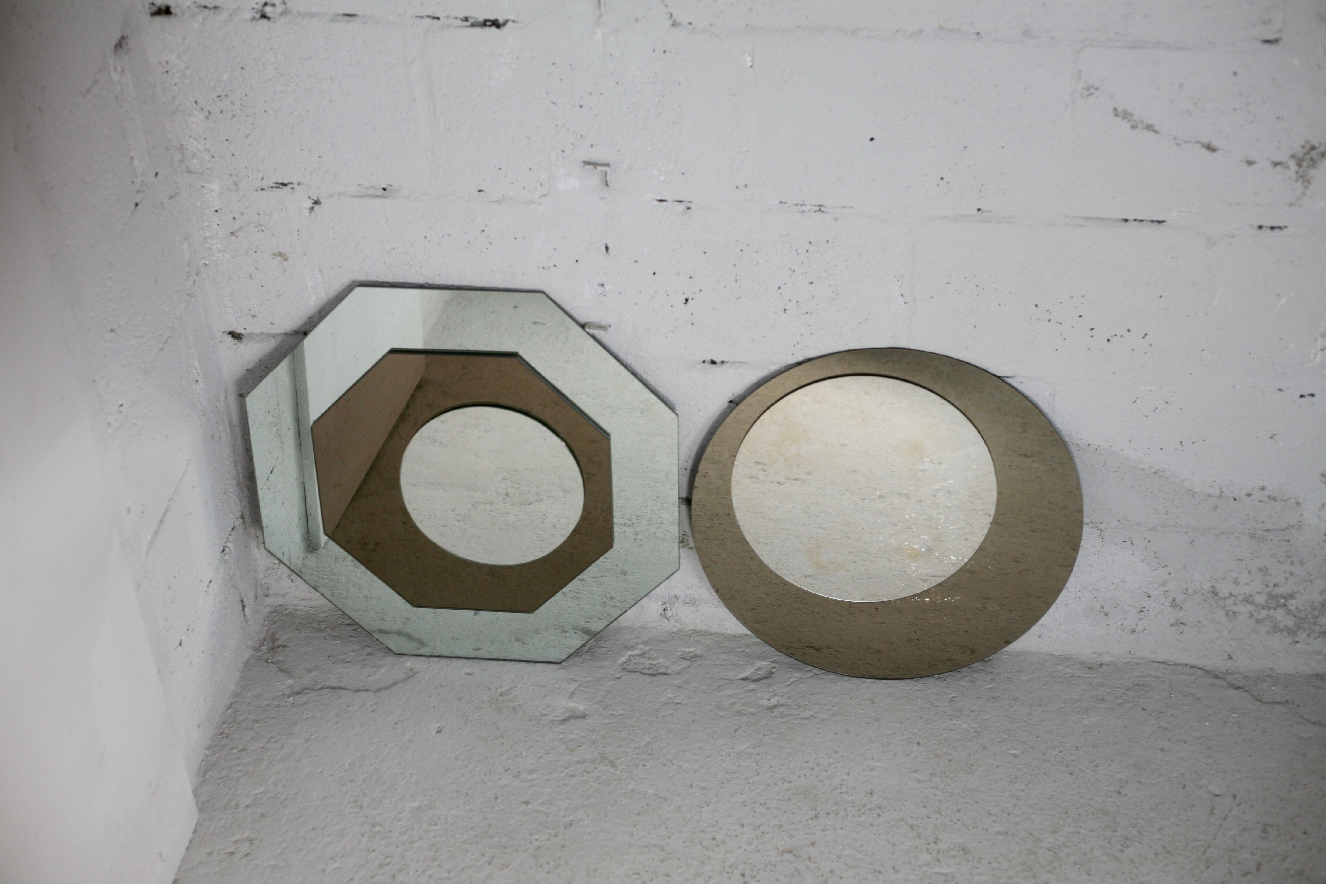 Pair of "kinetic" mirrors, France, circa 1970