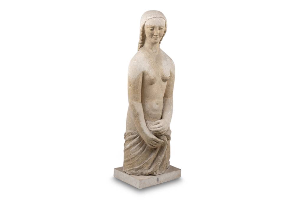 Limestone sculpture representing Mary Magdalene. 1940s.