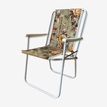 Chaise pliante de camping - motif fleurs