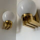 Opaline brass wall lights from the 1970s.