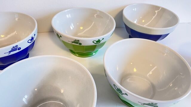 Set of 6 vintage Saturnia Italian porcelain bowls