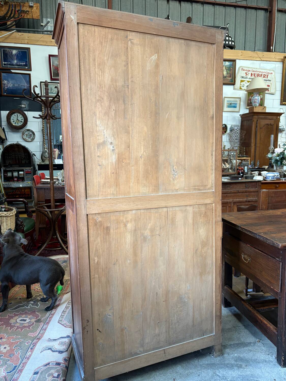 Ancienne Armoire parisienne vitrée en bois