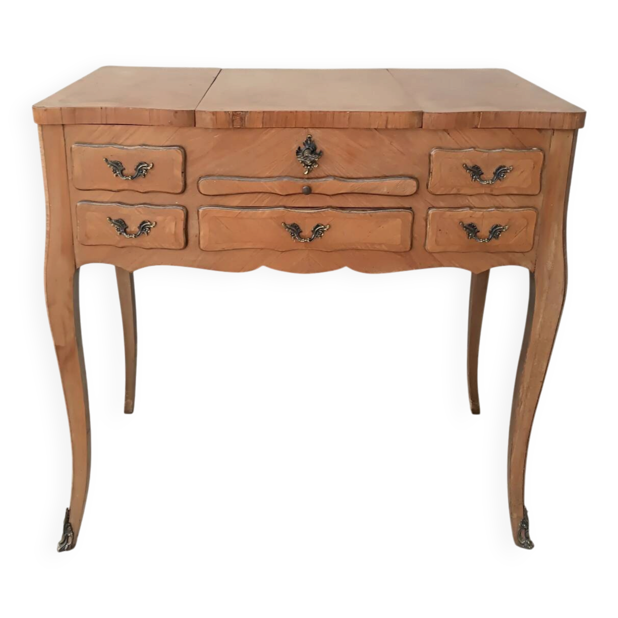 Louis XV style work table in walnut veneer