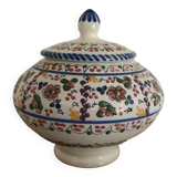 Jar, candy dish in enamelled ceramic with hand-painted decoration by p.arzobispo