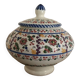 Jar, candy dish in enamelled ceramic with hand-painted decoration by p.arzobispo