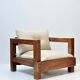 Fauteuil en chêne massif — reconstruit en 100 % laine vierge