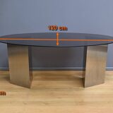 Oval Smoked Glass Table – 1960