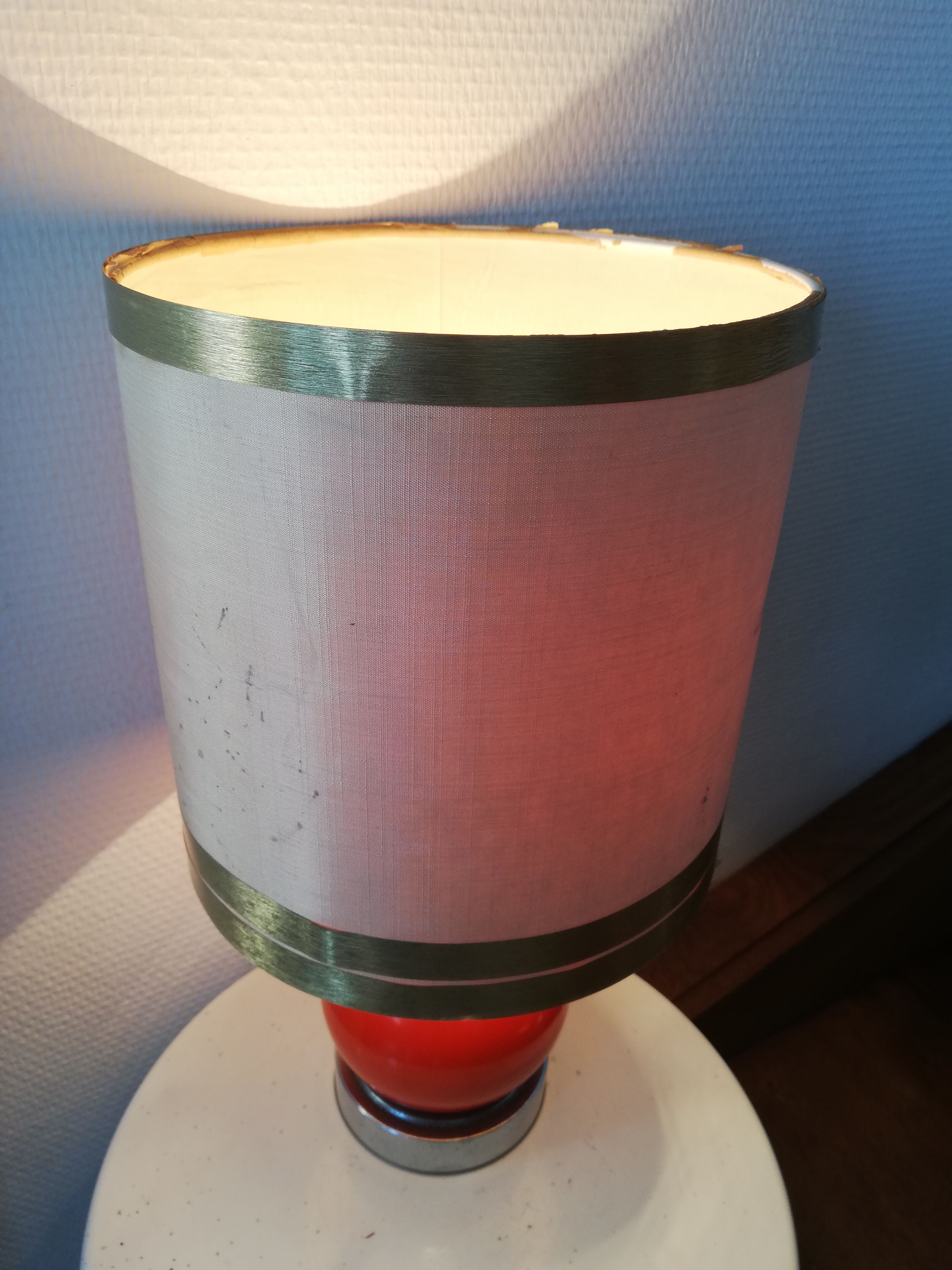 Lamp foot chrome vintage ceramic ball 60 70