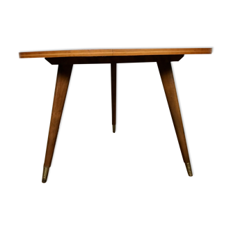 Tables basses guéridon bout de canapé tripode minimaliste style scandinave en noyer 1950