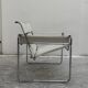 "Wassily" armchair by Marcel Breuer for Gavina in white leather.