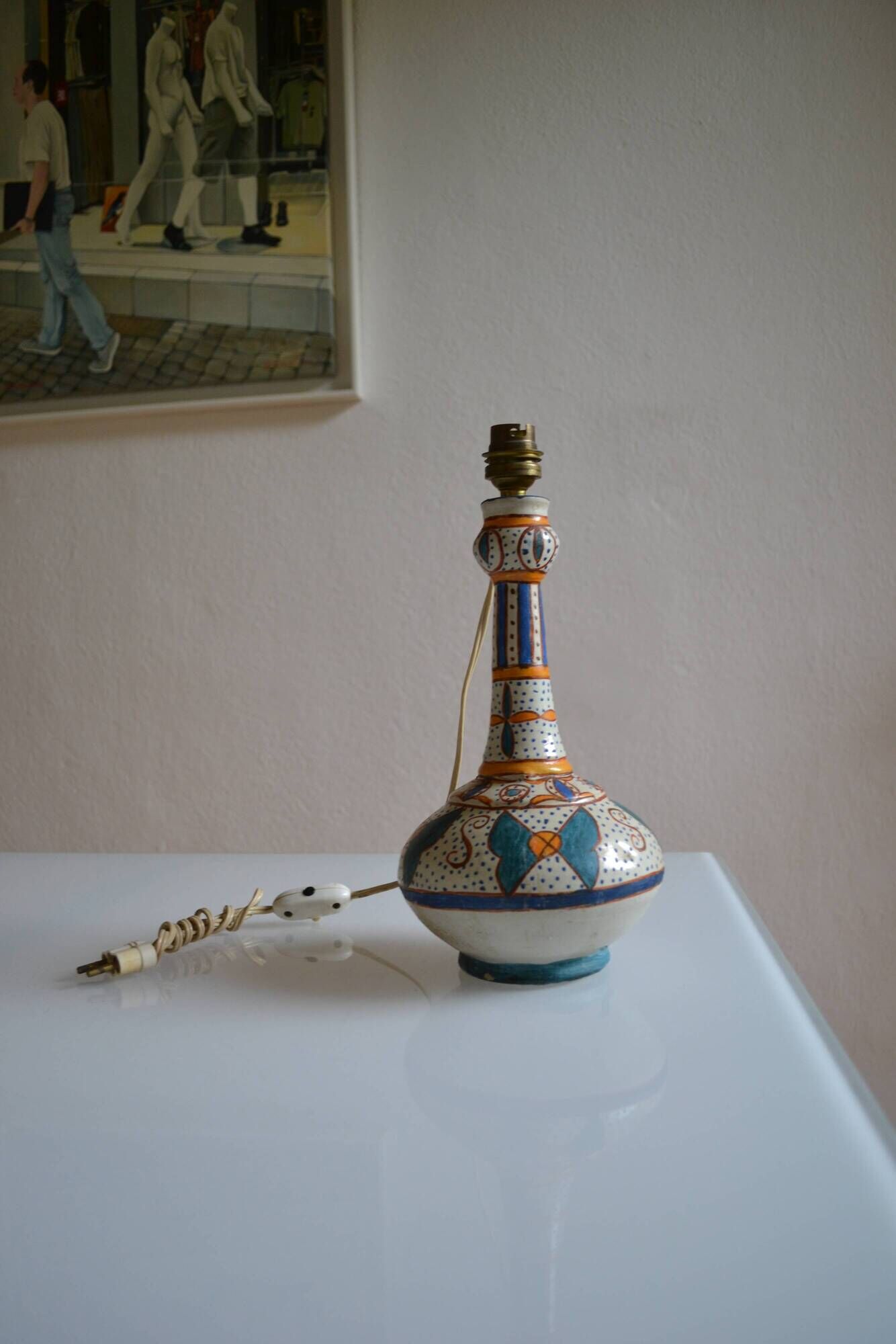 Antique ceramic lamp base Morocco Fez