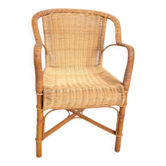 Adult rattan armchair circa 1960 wicker