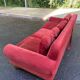 Vintage Scandinavian 3-seater burgundy velvet sofa